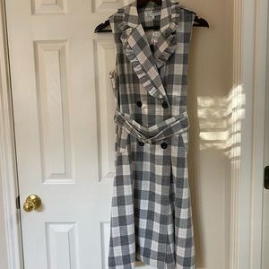 English Factory Plaid Sleevelss trench coat